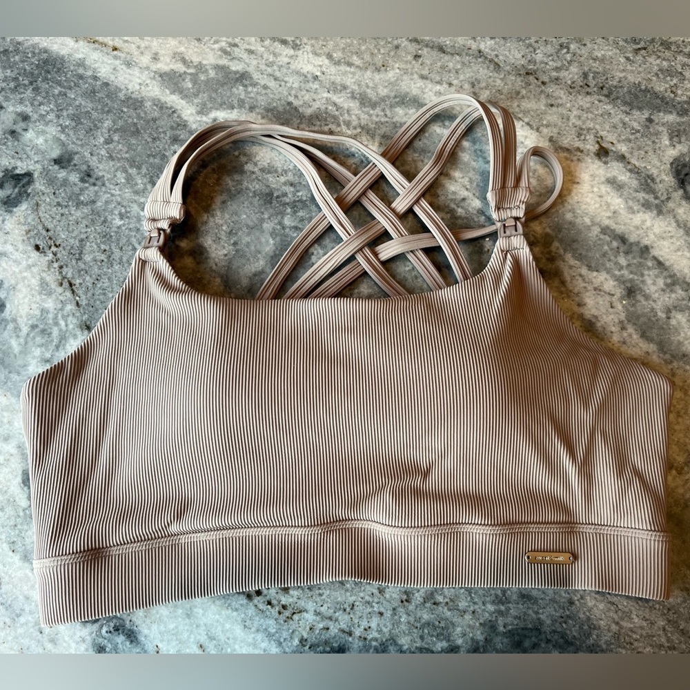 Sweat and Milk Chloe 4 Running Nursing & Pumping Sports Bra (Ribbed Chai) size L